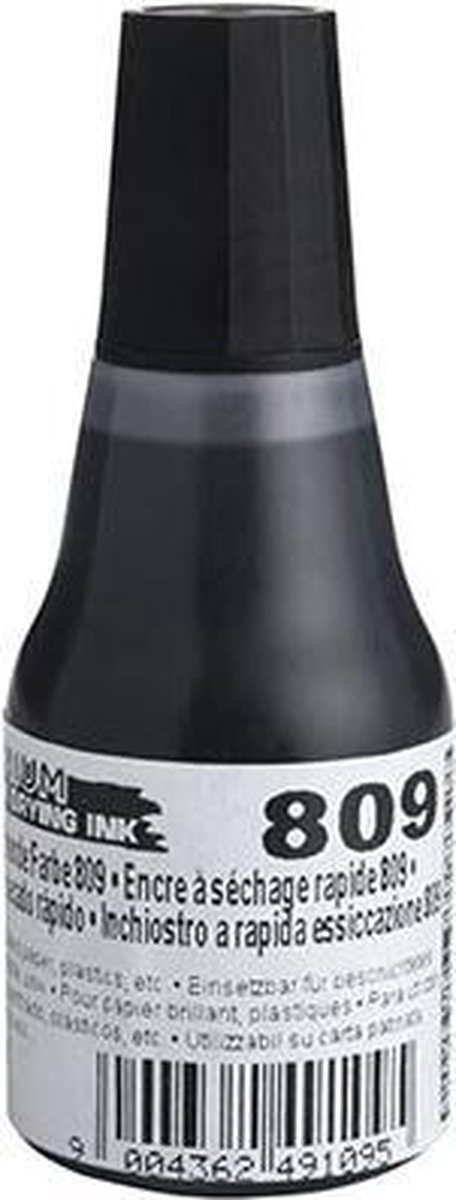   809 | Sneldrogende stempelinkt | 25 ml | Zwart